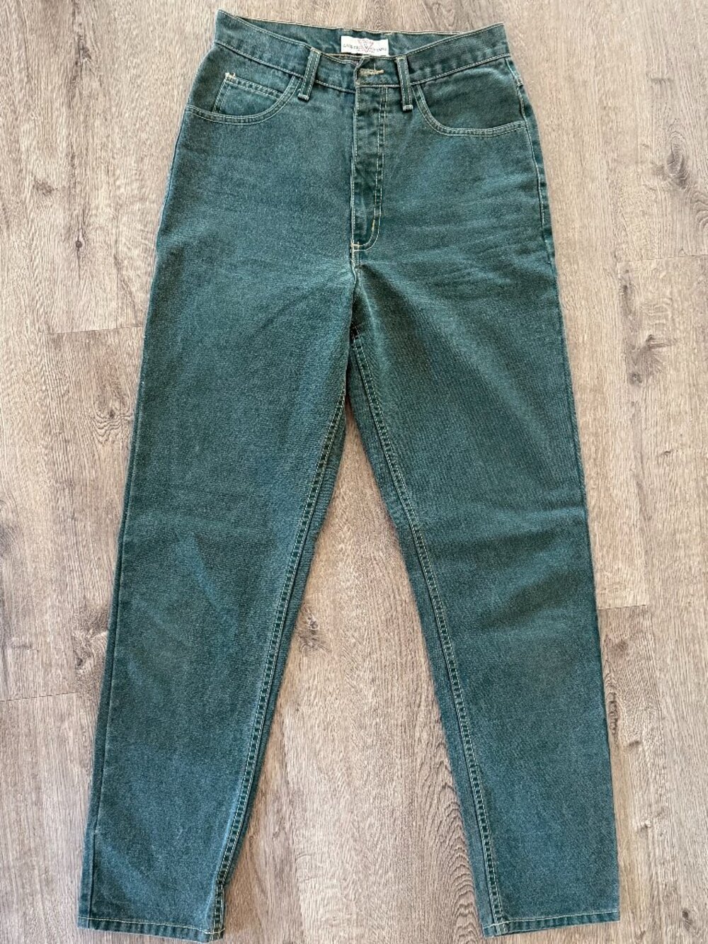 Vtg 80s 90s Guess Georges Marciano Green High Rise Tapered Jeans Sz 29 Made USA